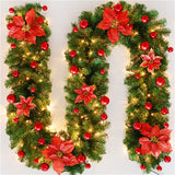 Luminarae | Kerstguirlande 2,7 m | Met LED-verlichting & dennen takken | Voor haard, trapleuning & deurdecoratie | 5 Kleuren