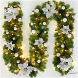 Luminarae | Kerstguirlande 2,7 m | Met LED-verlichting & dennen takken | Voor haard, trapleuning & deurdecoratie | 5 Kleuren