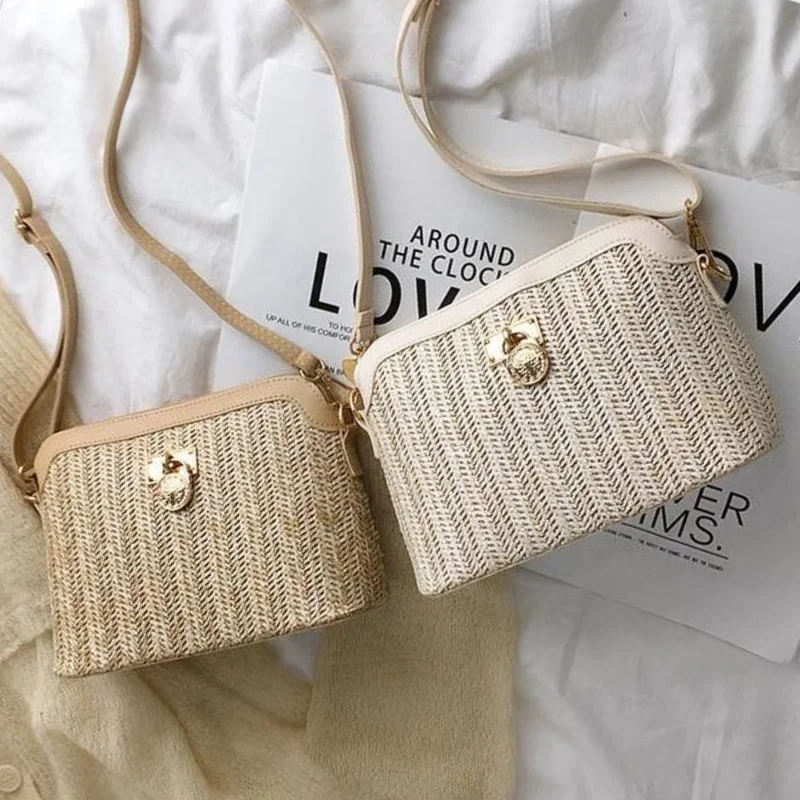 Boho Gevlochten Stro Schoudertas – Elegant en Licht