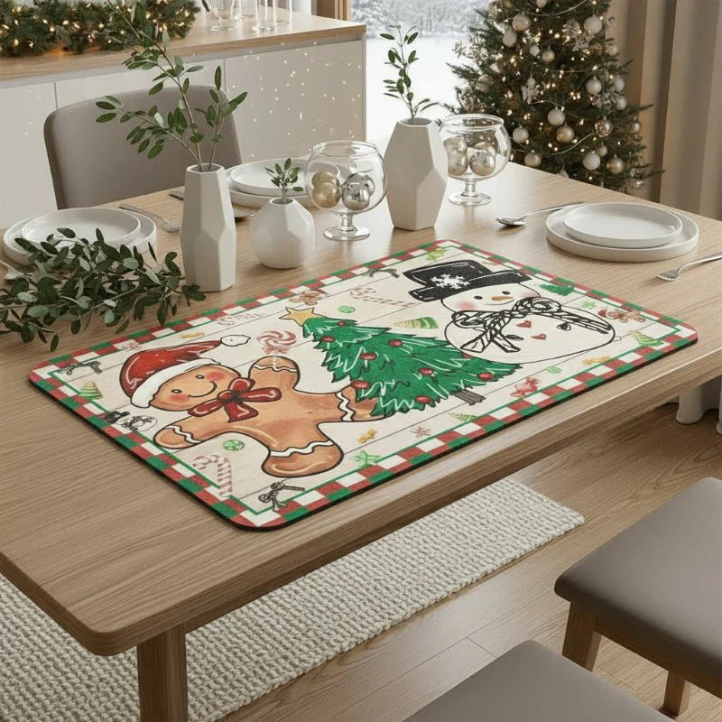 SNOWMATIQ – Kerstkeukenmat voor Drogen & Decoreren
