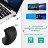 Silentix Verticale Ergonomische Muis 2.4GHz 3 DPI Instellingen | Ergonomische Muis | Optische Draadloze Muis voor Laptop & Desktop Computer