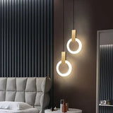Moderne LED hanglamp gouden ring