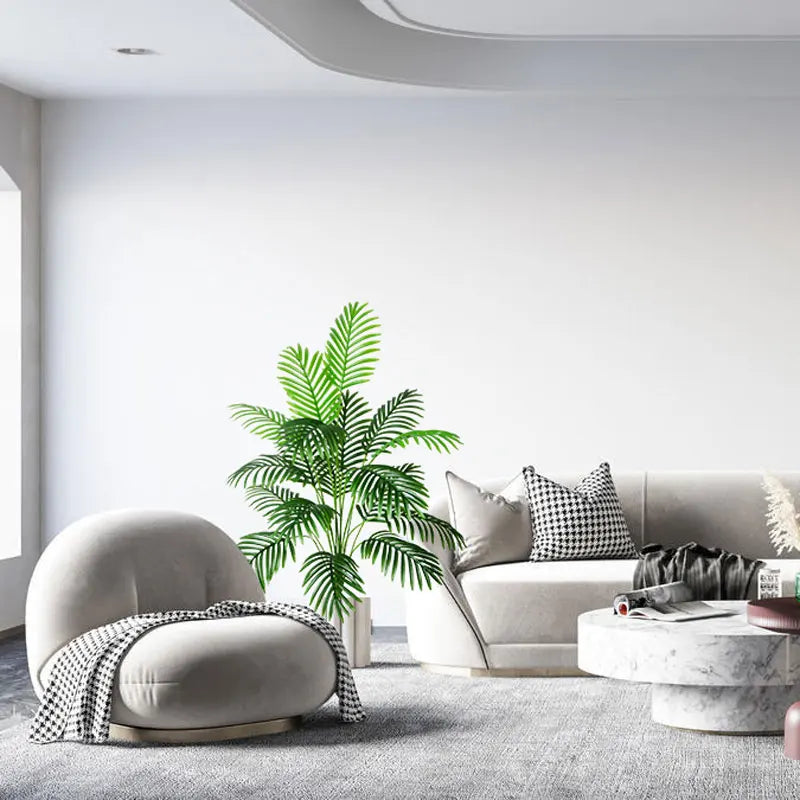 Grote Kunstmatige Palmboom Tropische Nep Planten Groene Plastic Palmbladeren 90-120cm