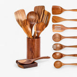 WoodenServe - Hittebestendige houten kookset voor moeiteloos koken