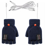 ThermoLoom USB Verwarmde Handschoenen | 3 Warmtestanden | Zacht Breimateriaal | Unisex One Size