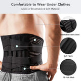 Rugsteunband OrthoFlexa | 360° Lendenwervelsteun met Memory-Aluminium & Stalen veren | Ademend & Onzichtbaar onder Kleding