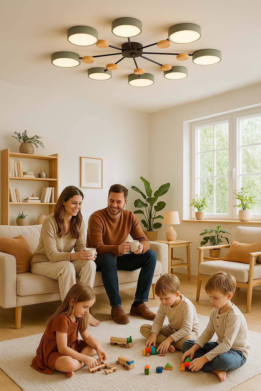NordicGlow | Vertakte LED-plafondlamp in Scandi-stijl