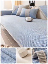 Effen Plain Sofabedekking - Duurzaam Katoen & Linnen Polyester Antislip Bankhoes