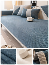 Effen Plain Sofabedekking - Duurzaam Katoen & Linnen Polyester Antislip Bankhoes