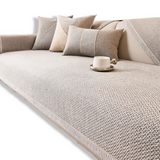 Effen Plain Sofabedekking - Duurzaam Katoen & Linnen Polyester Antislip Bankhoes