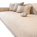 Effen Plain Sofabedekking - Duurzaam Katoen & Linnen Polyester Antislip Bankhoes