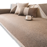 Effen Plain Sofabedekking - Duurzaam Katoen & Linnen Polyester Antislip Bankhoes