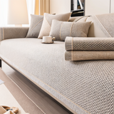 Effen Plain Sofabedekking - Duurzaam Katoen & Linnen Polyester Antislip Bankhoes