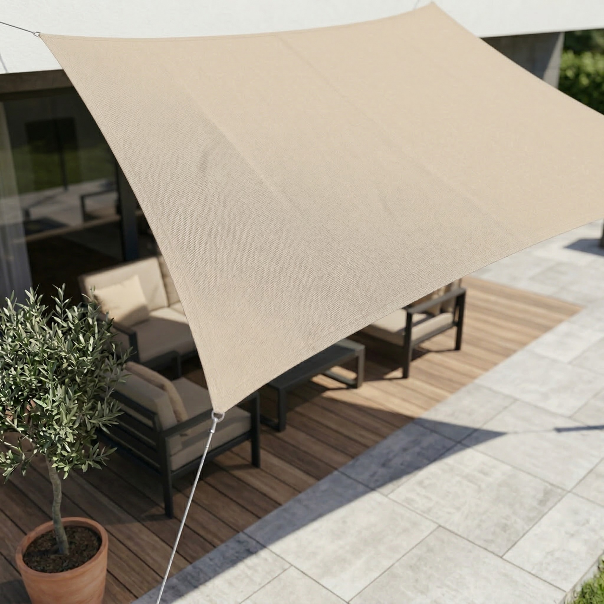Rechthoekig Zonnescherm Waterdicht | Waterafstotende Buitentextiel | UV-Bescherming | SkyCover