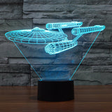 3D Star Trek Illusielamp | Zwevende Enterprise | Multicolor LED-licht | 20 cm Hoog