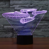 3D Star Trek Illusielamp | Zwevende Enterprise | Multicolor LED-licht | 20 cm Hoog