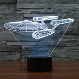 3D Star Trek Illusielamp | Zwevende Enterprise | Multicolor LED-licht | 20 cm Hoog