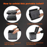 Sandsberg | Auto Vouwbare Draagbare Toilette Buiten Nood Mobiele Toilette (Donkergrijs)