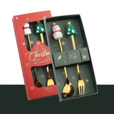 FESTIFORK – Creatieve kerstlepel- en fruitvorkset voor koffie en desserts