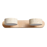 Travertine Duo Wandlamp – Elegante Natuurlijke Steen & Houten LED Wandlamp