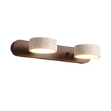 Travertine Duo Wandlamp – Elegante Natuurlijke Steen & Houten LED Wandlamp