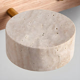 Travertine Duo Wandlamp – Elegante Natuurlijke Steen & Houten LED Wandlamp