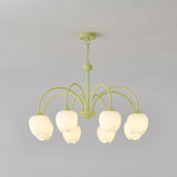 Tulip Matcha Kroonluchter – Elegante Bloem geïnspireerde Verlichting met Zachte Sfeer