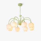 Tulip Matcha Kroonluchter – Elegante Bloem geïnspireerde Verlichting met Zachte Sfeer