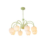 Tulip Matcha Kroonluchter – Elegante Bloem geïnspireerde Verlichting met Zachte Sfeer
