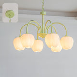 Tulip Matcha Kroonluchter – Elegante Bloem geïnspireerde Verlichting met Zachte Sfeer