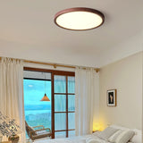 Ultrathin Ronde LED Plafondlamp – Walnoot-effect Acryl voor Zachte, Even Illumination
