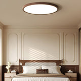 Ultrathin Ronde LED Plafondlamp – Walnoot-effect Acryl voor Zachte, Even Illumination