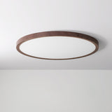 Ultrathin Ronde LED Plafondlamp – Walnoot-effect Acryl voor Zachte, Even Illumination