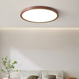 Ultrathin Ronde LED Plafondlamp – Walnoot-effect Acryl voor Zachte, Even Illumination
