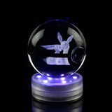 Kristallen Pokébal met LED-standaard – Interactief verzamel speelgoed