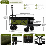 RuggedTrail Opvouwbare All-Terrain Kar – 200L Capaciteit en 200kg Belastbaar
