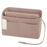 TassenLuxe Organizer Inlay | Vilt inzet met rits | 15 vakken & sleutelhanger | Voor handtassen & shoppers