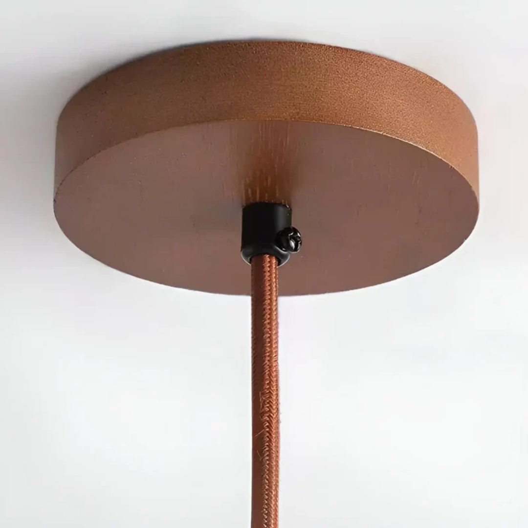 LED Retro Japanse Lamp | TranquilHalo | Verstelbare Hanghoogte | Geel Grottensteen & Hout | Ø 15cm Hanger | Max 2m Snoer | Eenvoudige Montage | Rustgevend Ontwerp