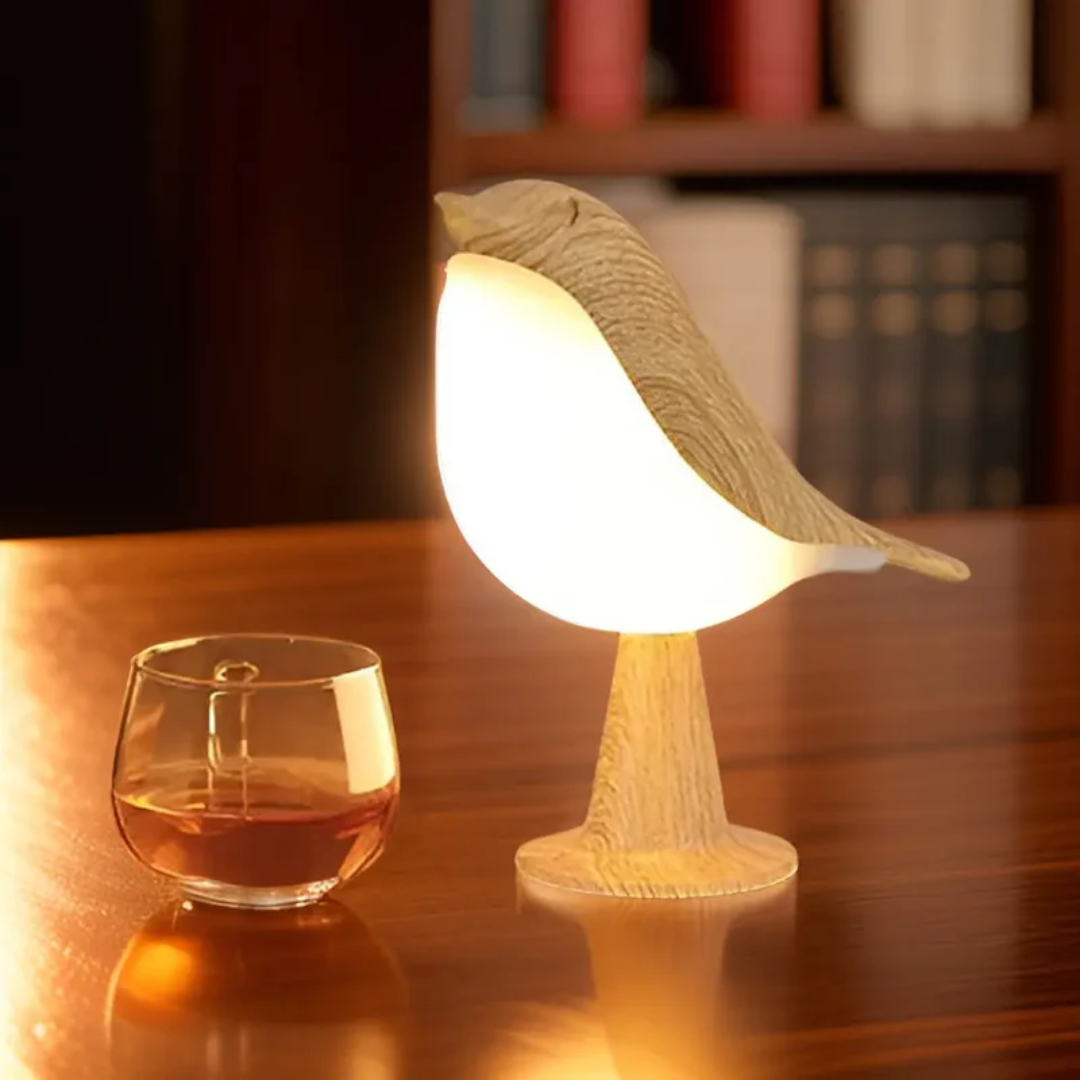 Stijlvolle LED-Vogellampe met Touch-bediening en Aromatherapie - FeatherGlow