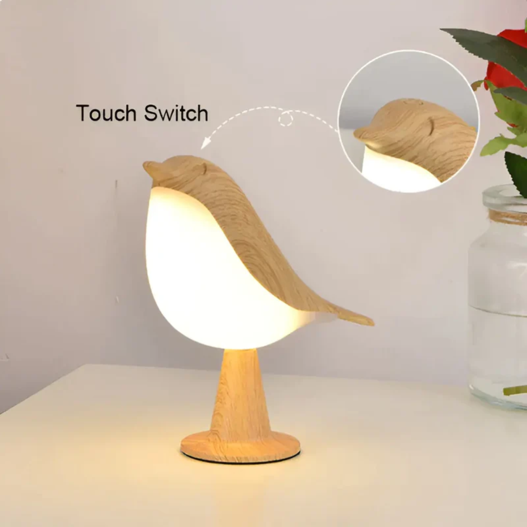 Stijlvolle LED-Vogellampe met Touch-bediening en Aromatherapie - FeatherGlow