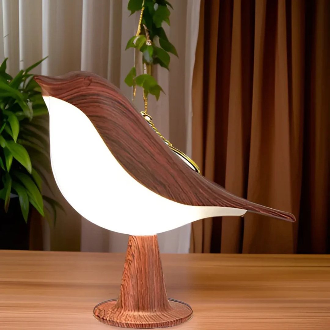 Stijlvolle LED-Vogellampe met Touch-bediening en Aromatherapie - FeatherGlow