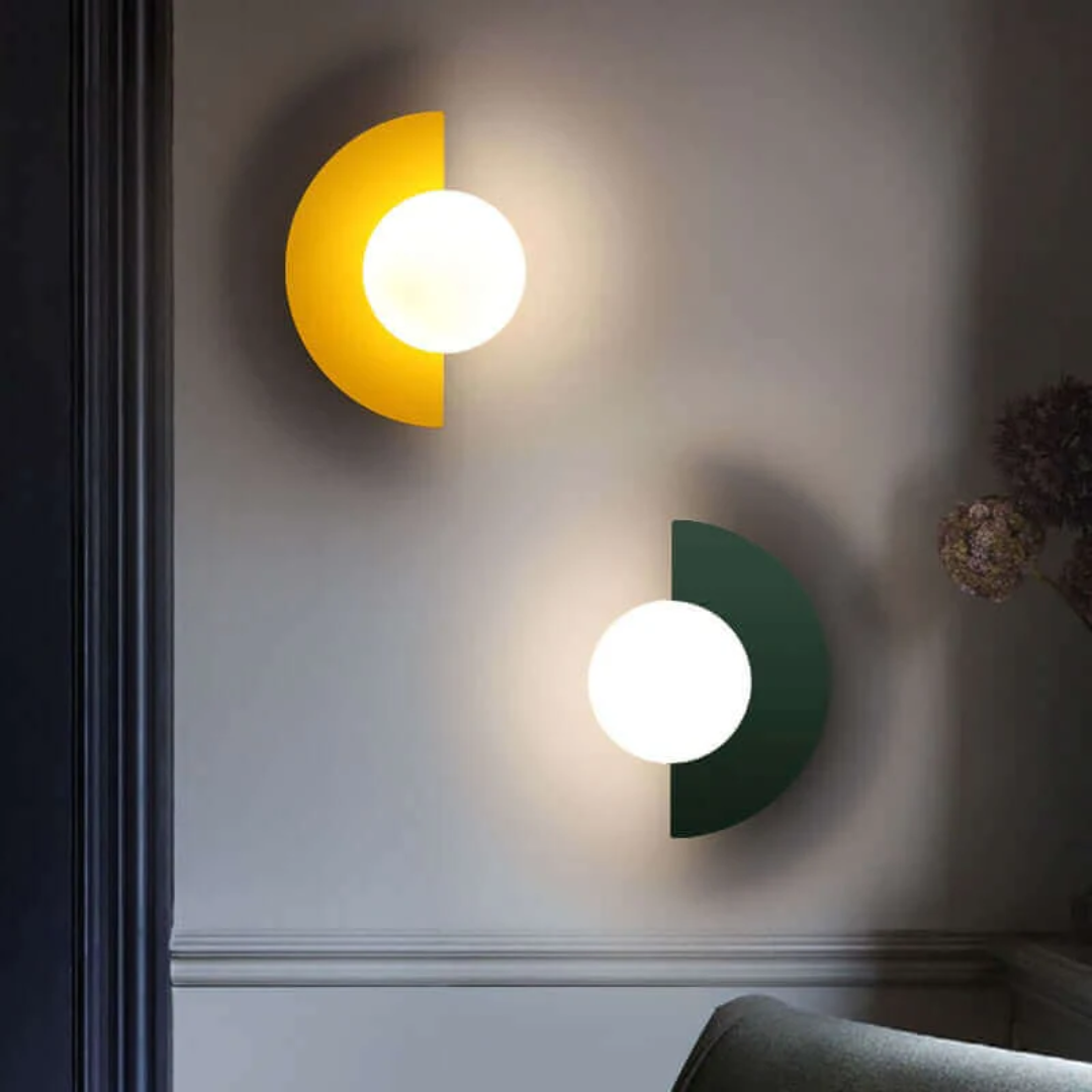 Metallische Halve Maan Wandlamp - LunaMetal
