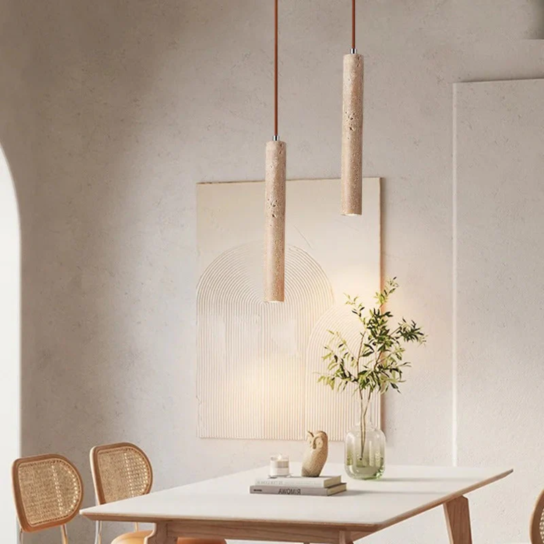 Minimalistische Travertin Wabi-Sabi Stijl LED Kroonluchter - LumoLine