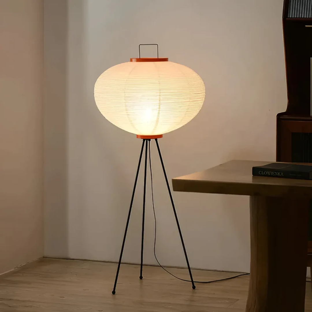 Wabi-Sabi Staande LED-Lamp van Riz papier - ZenAura