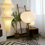 Wabi-Sabi Staande LED-Lamp van Riz papier - ZenAura