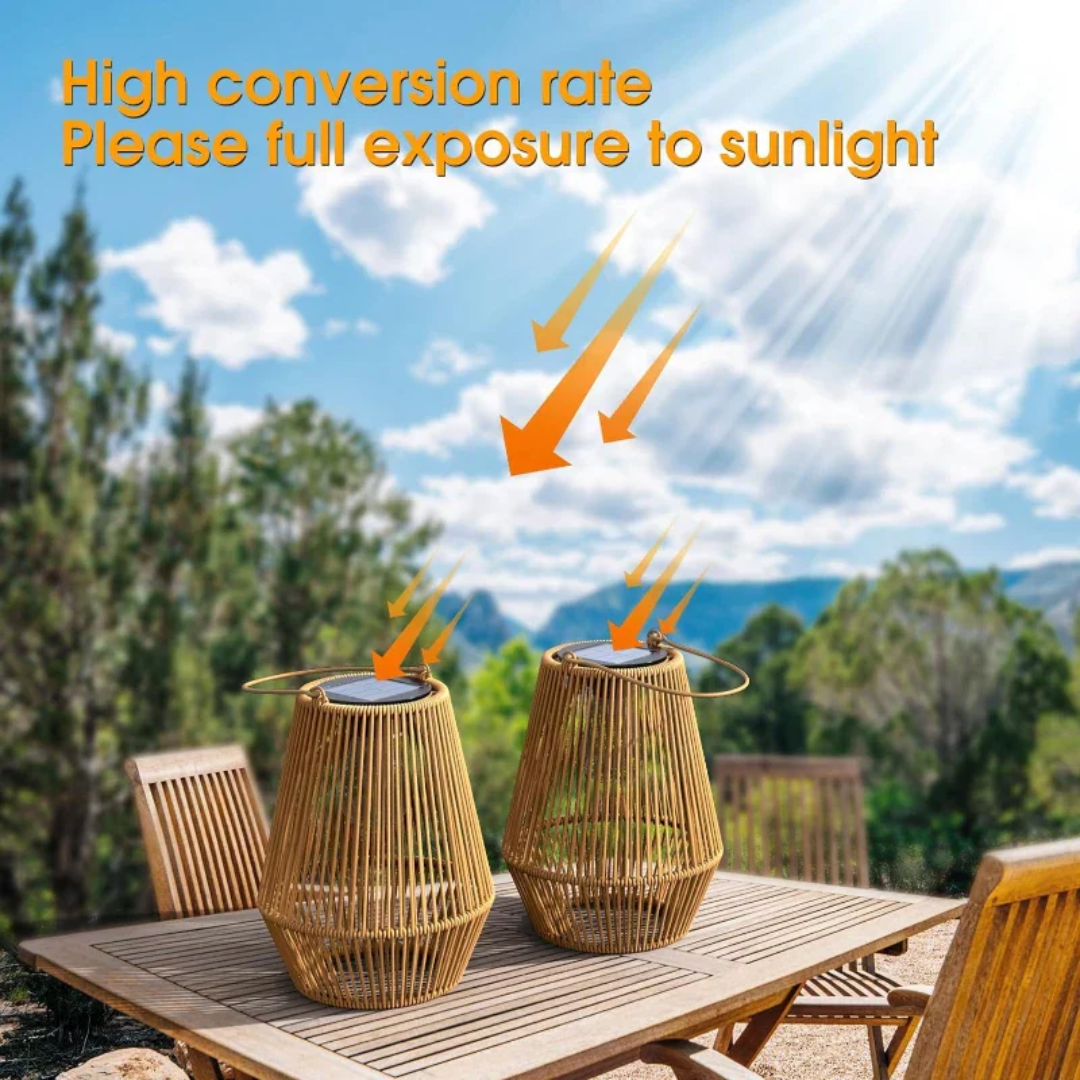 Handgemaakte Waterdichte Solar Tuinlantaarn - SunWeave