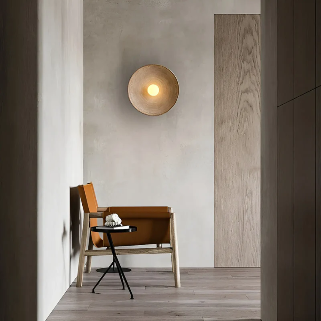 Japanse Wabi-Sabi Wandlamp - ZenGlow Schijf