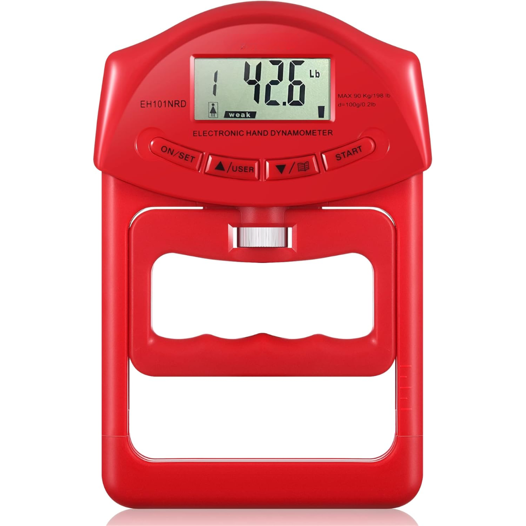Gripmaster Digitale Handdynamometer – Precieze Gripkrachtmeter tot 90 kg – Compacte, Draagbare Griptester voor Fitness, Therapie & Revalidatie