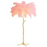 Hoge lamp met veren die luxe in elk interieur brengt!