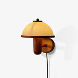 Paddenstoelen Houten Wandlamp – Elegante Eiken Afwerking met Zachte LED Glans